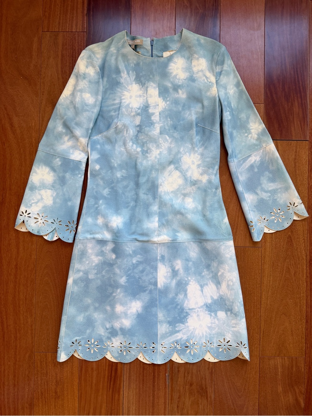 Michael Kors Tie-Dye Scallopes Suede Shift Dress